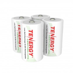 4pcs Tenergy Centura Lite NiMH D 1.2V 3000mAh Rechargeable Batteries